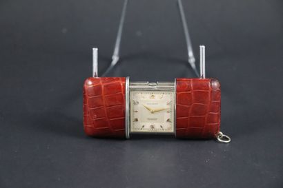null MOVADO ERMETO AROUND 1950. Ref : 1253XXXX. Mechanical bag watch, genuine leather...