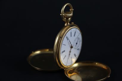 null 
HENRI MOINEL

CIRCA 1900.

Pocket watch in yellow gold 750/1000, with repetition...