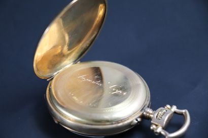 null LECLAND A AGREVILLE Pretty pocket watch in pink gold 750/1000, decorated with...
