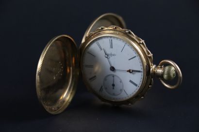 null ELGIN GOUSSET US Pretty pocket watch for the American market, decorated with...