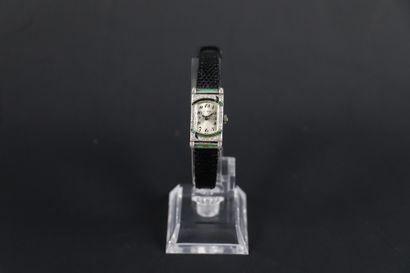 ESKA Art Deco jewel watch in platinum, set...