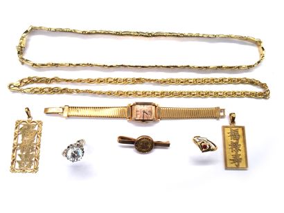 JEWELRY SET in 18K yellow gold. Gross weight...