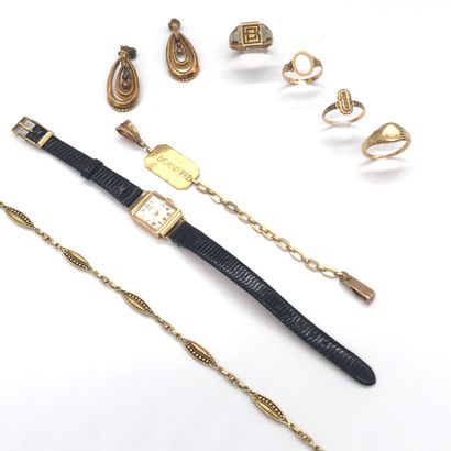 JEWELRY SET in 18K yellow gold including...