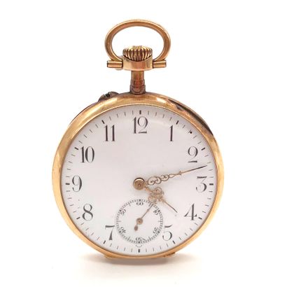  POCKET WATCH white dial, Arabic numerals. Reverse side chased with the initials...