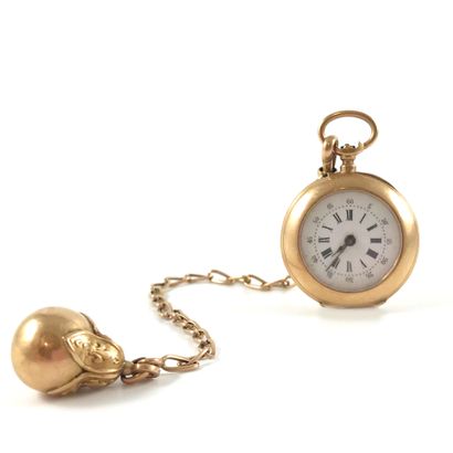 null POCKET WATCH white dial, roman numerals. Obverse engraved with the initials...