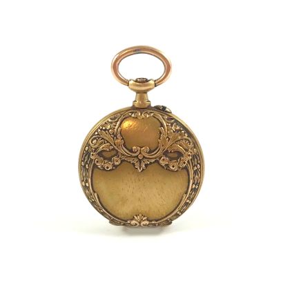  POCKET WATCH white background, Arabic numerals. Obverse side with scrolls and vegetal...