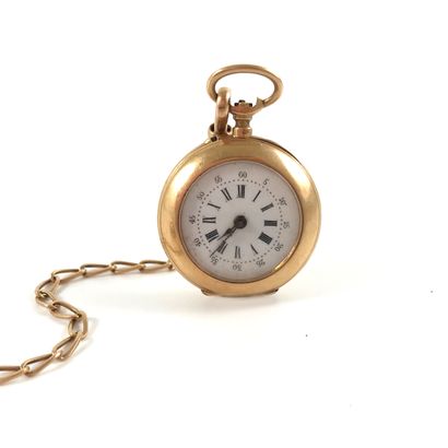  POCKET WATCH white dial, roman numerals. Obverse engraved with the initials "C"...