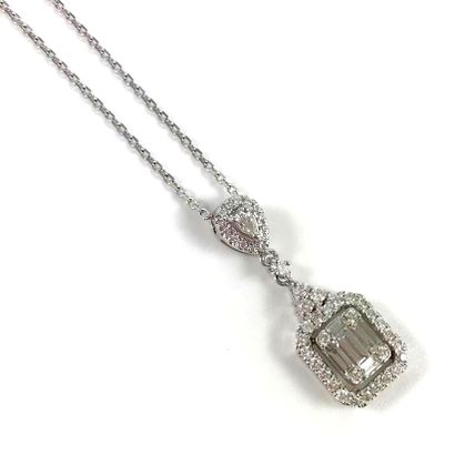null NECKLACE in an art deco style with baguette, pear and brilliant cut diamonds....
