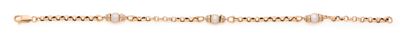null SET OF FOUR BRACELETS including : - a bracelet in 18K yellow gold, coffee bean...