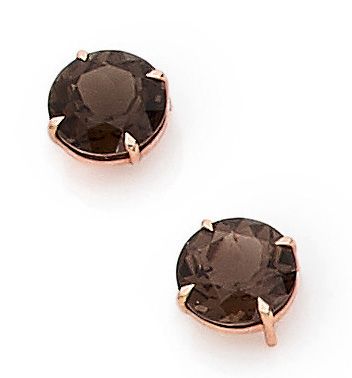 null PAIR OF INTERCHANGEABLE EARRINGS presenting an interchangable center stone (rodholite,...