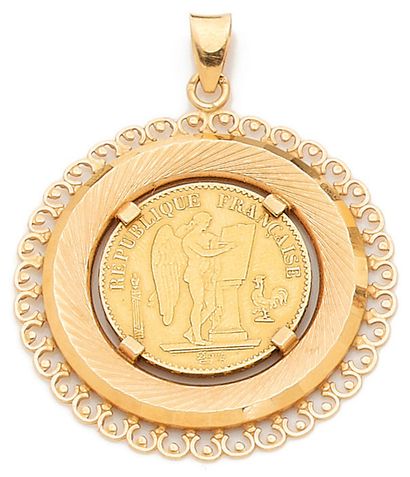 PENDANT adorned with a 20-franc coin of the...