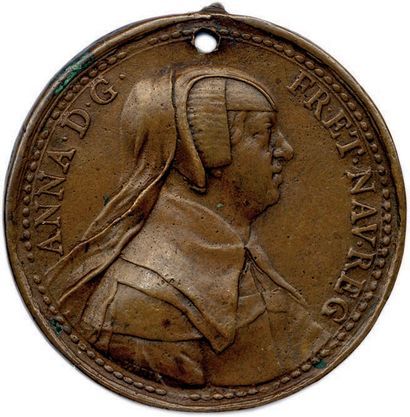 null MEDAILLE EN BRONZE DE LOUIS XIV ET ANNE D’AUTRICHE DU GRAVEUR JEAN VARIN 1643....