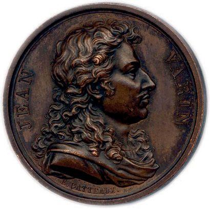  DEUX MEDAILLES EN BRONZE DE JEAN VARIN DU GRAVEUR JACQUES EDOUARD GATTEAUX (1788-1881)....