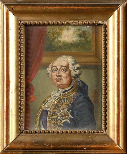 null ECOLE FRANÇAISE DU XIXE SIECLE. Roi Louis XVI et la Reine Marie-Antoinette en...