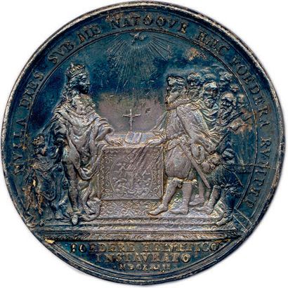 null Cette médaille porte la date du 31 mai 1654 avant le changement de date de la...