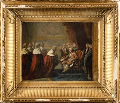 null PIERRE PAUL PRUD’HON. ENTOURAGE DE. Le Roi Louis XVI recevant une délégation...