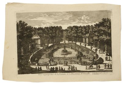 null DEUX GRAVURES : - Vues et perspectives de la Fontaine de la Renommée de Versailles....