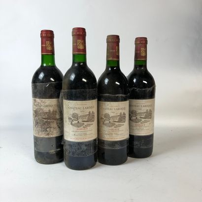null 4 bouteilles : 2 CHÂTEAU LAROQUE 1988 Margaux, 2 CHÂTEAU LAROQUE 1990 Margaux...