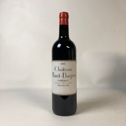 null 1 bouteille CHÂTEAU HAUT-BAGES LIBÉRAL 2015 5e GC Pauillac (étiquette fanée...