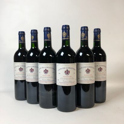 null 6 bouteilles CLOS DE L'ORATOIRE 1995 1er GC Saint-Emilion *
