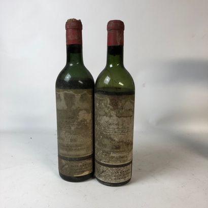 null 2 bouteilles CHÂTEAU MOUTON BARON PHILIPPE 1956 Bordeaux (niveaux : 1 mi épaule/bas,...