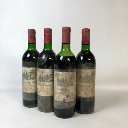 null 4 bouteilles : 1 CHÂTEAU CROQUE MICHOTTE 1979 1er GC Saint-Emilion, 2 CHÂTEAU...