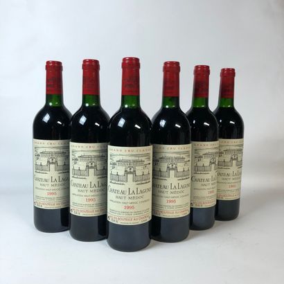 null 6 bouteilles CHÂTEAU LA LAGUNE 1995 3e GC Haut-Médoc (niveaux très léger ba...
