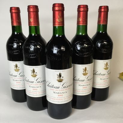 null 5 bouteilles CHÂTEAU GISCOURS 1992 3e GC Margaux