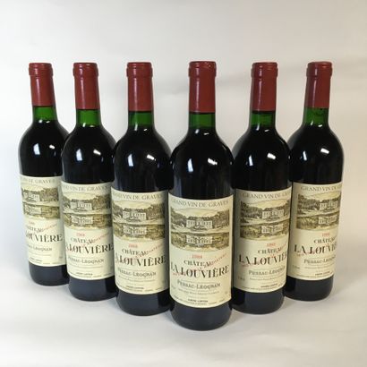 null 6 bouteilles CHÂTEAU LA LOUVIÈRE 1988 Pessac-Leognan