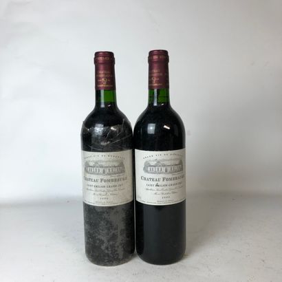 null 2 bouteilles CHÂTEAU FOMBRAUGE 2000 Saint-Emilion Grand Cru (étiquettes fanées,...