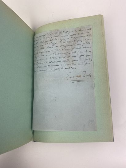 null ZOLA (Émile). Manuscrit autographe signé intitulé « Correspondance de Paris...