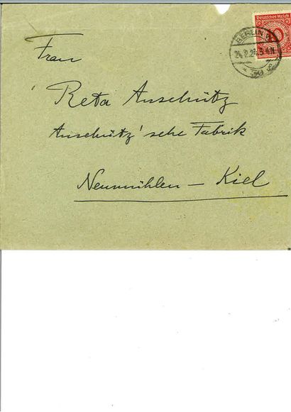 null EINSTEIN (Albert). Autograph letter signed, in German, addressed to Reta Anschütz-Kaempfe....