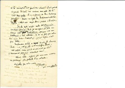  FLAUBERT (Gustave). Lettre autographe signée à [Ivan Tourguéniev]. [Croisset], «...