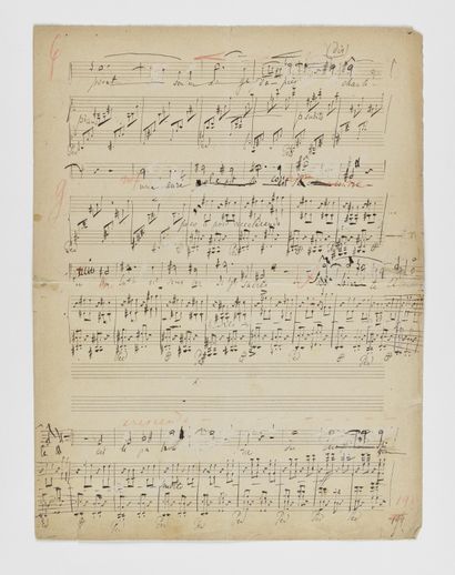 LISZT (Franz). Manuscrit musical pour voix...