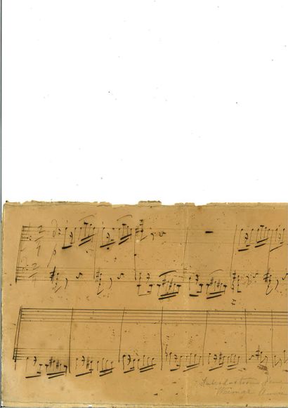 LISZT (Franz). Manuscrit musical autographe....