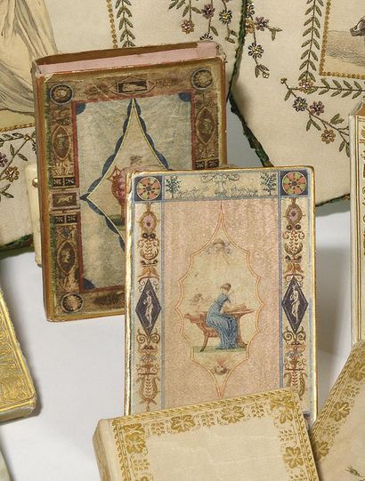  ALMANAC DES DAMES FOR THE YEAR 1818 in white parchment and stylized gilt decoration...