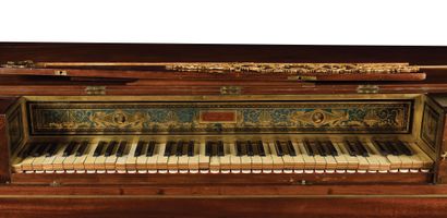 null Rectangular mahogany and mahogany veneer FORTE PIANO decorated with chased and...
