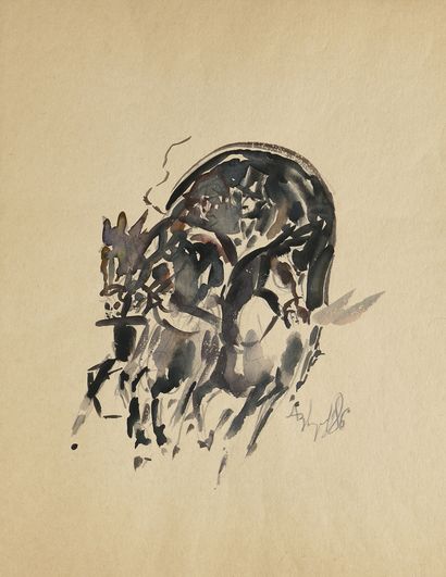 null ZVEREV ANATOLY (1931-1986)

LOT OF TWO DRAWINGS: 

1) Troika. Watercolour and...