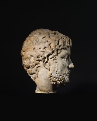 null 17th century Italian school after the antique Head of Hadrian White marble H...