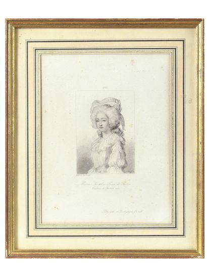 null *Deny Martial (1745-1815) The Countess of Provence Engraving Height 29 cm -...