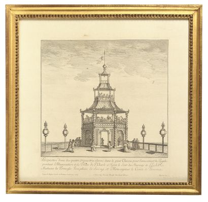 null 
SET OF FOUR ENGRAVINGS REPRESENTING THE FESTIVALS ORGANIZED ON APRIL 17, 1771...