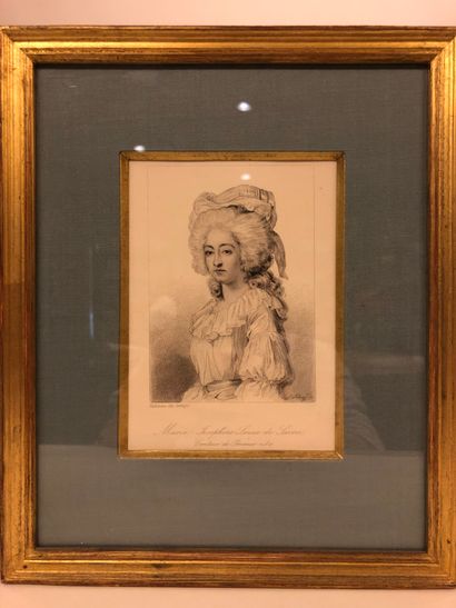 null *Deny Martial (1745-1815) La comtesse de Provence Gravure Haut. 29 cm – Haut....