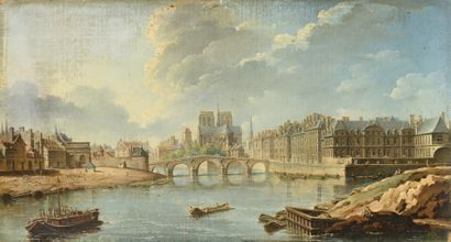  NICOLAS JEAN BAPTISTE RAGUENET (1715-1793) Paris, le pont de la Tournelle et le... Gazette Drouot