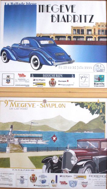 null Estampes, Affiches touristiques et de Rallyes 

Affiche du rallye Megève Biarritz...