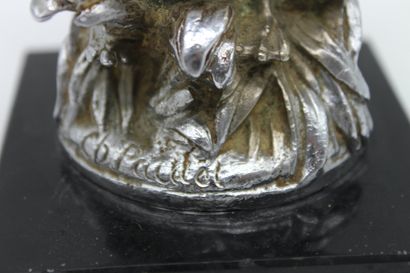 null Canard Sauvage

Mascotte de radiateur "Canard Sauvage" Bronze nickelé, signé...