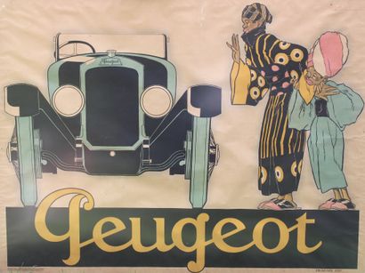 René VINCENT (1879-1936) 
 Peugeot 
 Affiche...