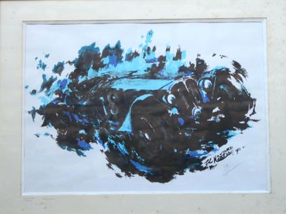 null Philippe Moutard MARTIN (1934-2013)

Delahaye 135 in race

Lithograph in blue...