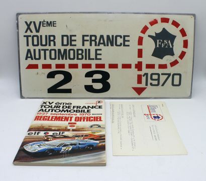 null XV° Tour de France Automobile- 1970

- Plaque en tôle peinte du XV° Tour de...