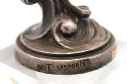 null SASPORTAS

 Stork

 Mascot marked ED.T Sasportas. Silver plated bronze. H: 12...