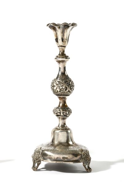 CANDLESTICK DECORATED WITH A FLORAL DESIGN

Engraved...